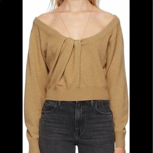Alexander Wang brown drape neck pullover sweater